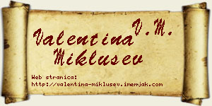 Valentina Miklušev vizit kartica
